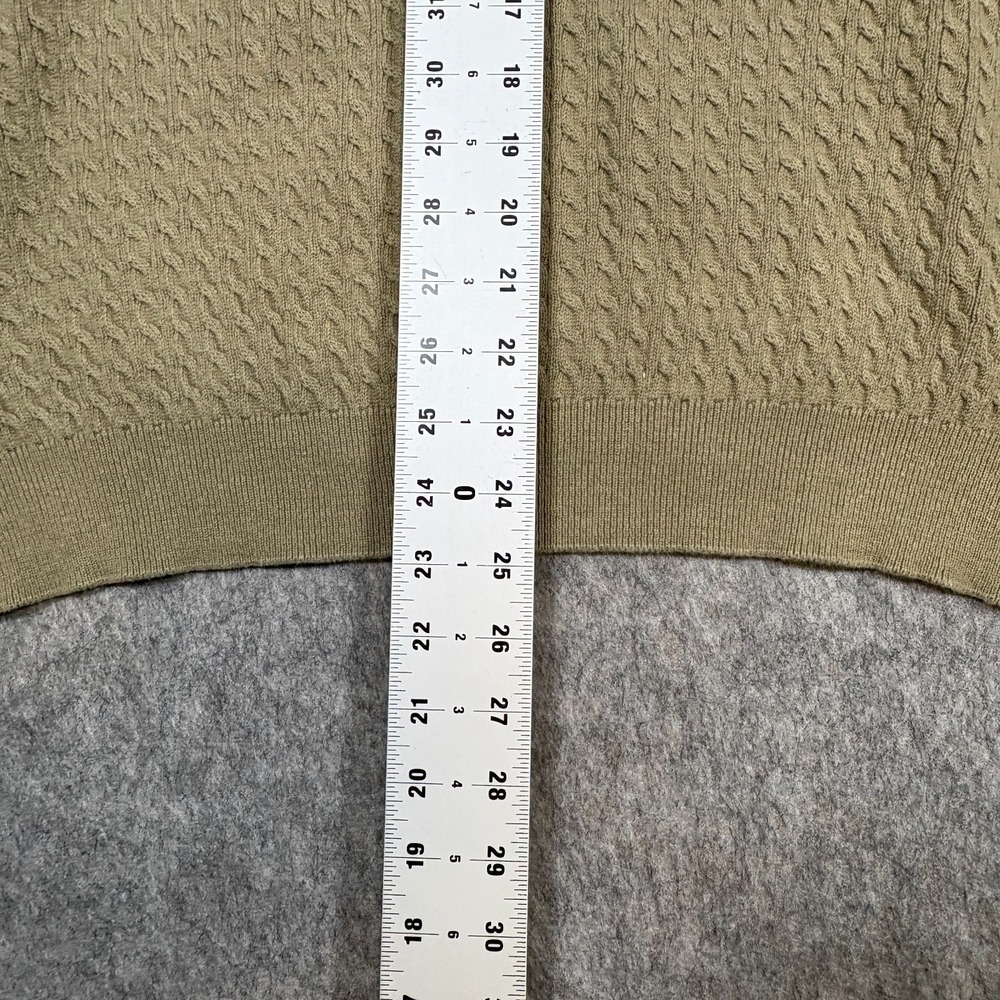 Overton Shirt Maker Pullover Sweater Men's Size Large Tan Brown Cable Knit Crew - Picture 4 of 5